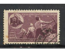 1947 - ALBANIA - 40q. COSTRUZIONE FERROVIA - USATO - LOTTO/31814