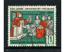 1957 - GERMANIA FEDERALE - 10p. UNIVERSITA' DI FRIBURGO - USATO - LOTTO/30811U