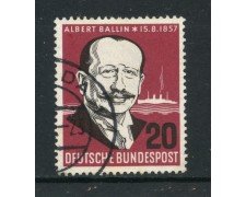 1957 - GERMANIA FEDERALE - 20p. ALBERT BALLIN - USATO - LOTTO/30814U