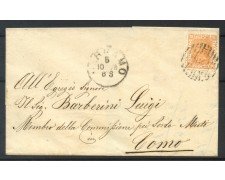 1878 - REGNO - 20 cent. OCRA ARANCIO SU BUSTA DA BERGAMO A COMO - LOTTO/31830
