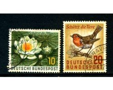 1957 - GERMANIA FEDERALE - PROTEZIONE FLORA E FAUNA 2v. - USATI - LOTTO/30817U