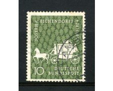 1957 - GERMANIA FEDERALE - 10p. VON EICHENDORFF - USATO - LOTTO/30821U