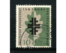1958 - GERMANIA FEDERALE - 10p. ASSOCIAZIONE GINNASTICA - USATO - LOTTO/30831U