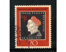 1959 - GERMANIA FEDERALE - 20p. JAKOB FUGGER - USATO - LOTTO/30838U