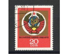 1972 - GERMANIA DDR - CINQUANTENARIO URSS - USATO - LOTTO/36446U