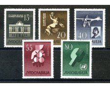 1960 - JUGOSLAVIA - ANNIVERSARI 5 v. - NUOVI - LOTTO/33830