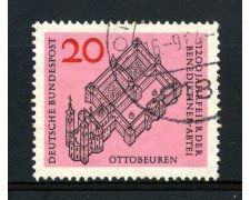 1964 - GERMANIA FEDERALE - 20p. ABBAZIA DI OTTOBEUREN - USATO - LOTTO730880U