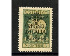 1924 - FIUME - LOTTO/42323 - 5 CENTESIMI SOPRASTAMPATO  REGNO D'ITALIA - LINGUELLATO