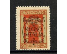 1924 - FIUME - LOTTO/42326 - 20 CENTESIMI SOPRASTAMPATO REGNO D'ITALIA - LINGUELLATO