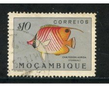 1951 - MOZAMBICO - 10c. PESCI - USATO - LOTTO/29038