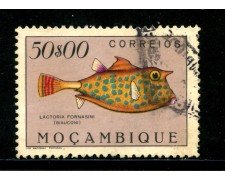 1951 - MOZAMBICO - 50 e. PESCI - USATO - LOTTO/29059