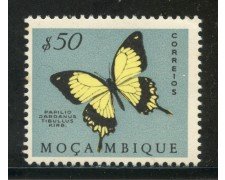 1953 - MOZAMBICO - 50c. FARFALLE - LING. - LOTTO/29065