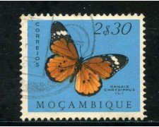 1953 - MOZAMBICO - 2,30e. FARFALLE - USATO - LOTTO/29070
