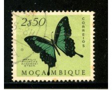 1953 - MOZAMBICO - 2,5 e. FARFALLE - USATO - LOTTO/29071U