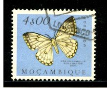 1953 - MOZAMBICO - 4 e. FARFALLE - USATO - LOTTO/29073