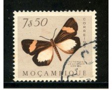 1953 - MOZAMBICO - 7,5 e. FARFALLE - USATO - LOTTO/29077