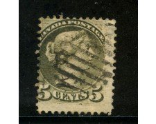1870/93 - CANADA - 5 cent. GRIGIO VERDE - USATO - LOTTO/29085