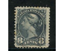 1870/93 - CANADA - 8 cent. BLU GRIGIO - USATO - LOTTO/29088
