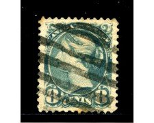 1870/93 - CANADA - 8 cent. BLU VERDE - USATO - LOTTO/29089