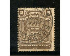 1898/908 - SUD AFRICA INGLESE 2p. BRUNO  STEMMA - USATO - LOTTO/29100