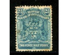 1898/908 - SUD AFRICA INGLESE -  2,5p. BLU STEMMA - USATO - LOTTO/29101