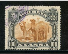 1901 - NYASSA ( MOZAMBICO) - 100r. BISTRO - DROMEDARIO - USATO - LOTTO/29120