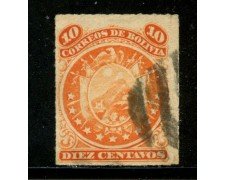 1878 - BOLIVIA - 10c. ARANCIO STEMMA - USATO - LOTTO/29134