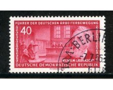 1955 - GERMANIA DDR - 40p. W. LIEBKNECHT - USATO - LOTTO/29197
