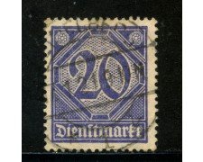 1920/21 - GERMANIA REICH SERVIZI - 20p. VIOLETTO - USATO - LOTTO/29241