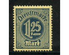 1920/21 - GERMANIA REICH SERVIZI - 1,25 m. AZZURRO - NUOVO - LOTTO/29246