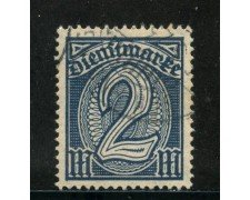 1920/21 - GERMANIA REICH SERVIZI - 2m. AZZURRO - USATO - LOTTO/29247
