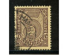 1920/21 - GERMANIA REICH SERVIZI - 5m . BRUNO - USATO - LOTTO/29248