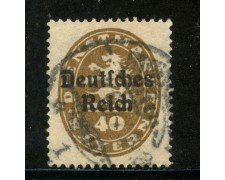 1920 - GERMANIA REICH SERVIZI - 40p. BRUNO - USATO - LOTTO/29252
