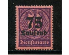 1923 - GERMANIA REICH SERVIZI -  75 su 50m. VIOLETTO SU ROSA - NUOVO - LOTTO/29265
