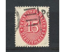 1927/28 - GERMANIA REICH SERVIZI - 15p. VERMIGLIO  CIFRA IN OVALE - USATO - LOTTO/29279