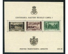 1939/40 - ROMANIA- CENTENARIO NASCITA CAROL I° - FOGLIETTO NUOVO - LOTTO/29313