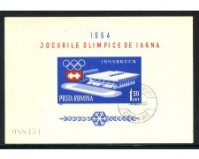 1963 - ROMANIA - OLIMPIADI INVERNALI INNSBRUCK - FOGLIETTO USATO - LOTTO/29327