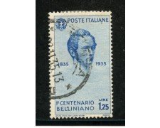 1935 - REGNO - 1,25 VINCENZO BELLINI - USATO - LOTTO/29576
