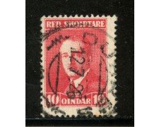 1925 - ALBANIA - 10q. ROSSO AHMED ZOGOU - USATO - LOTTO/29623