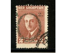 1927 - ALBANIA - 2q. BRUNO AHMED ZOGOU SOPRASTAMPATO - USATO - LOTTO/29626