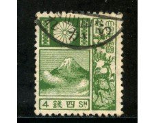 1922 - GIAPPONE - 4 s. VERDE - USATO - LOTTO/29699