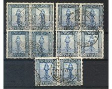1924/29 - LIBIA -  LOTTO/30062 - 25 cent. AZZURRO CELESTE - 5 COPPIE USATE  - 