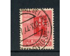 1944 - REPUBBLICA SOCIALE - LOTTO/30190 -  20c. MONUMENTI DISTRUTTI ANNULLO POSTA CIVILE - LOTTO/30190