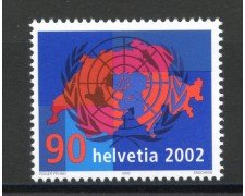 2002 - SVIZZERA - ADESIONE ALL'ONU - NUOVO - LOTTO/37370