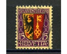 1918 - SVIZZERA - 15+5 CENT. PRO JUVENTUTE USATO- LOTTO/34010