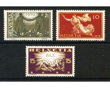 1919 - SVIZZERA - COMMEMORATIVI DELLA PACE  3v. NUOVI - LOTTO/34011