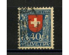 1922 - SVIZZERA - 40+10 cent. PRO JUVENTUTE - USATO - LOTTO/34014