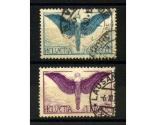 1924 - SVIZZERA - 65 cent. /1 Fr.  POSTA AEREA  CARTA ORDINARIA - USATI - LOTTO/34017