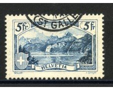1928 - SVIZZERA - 5 Fr. MONTE RUTLI - USATO - LOTTO/34024A
