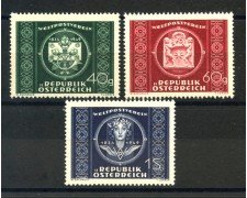 1949 - AUSTRIA - ANNIVERSARIO U.P.U. 3 v. LINGUELLATI- LOTTO/34077A